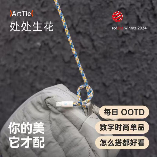 CANDYSIGN Sugar Factory ArtTie Sticky Cable 60W USB C-C Red White and Blue Flower Cable Apple iPhone17/16 Charging Cable Data Cable