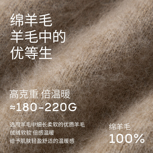 Mai Meng 10th Anniversary Brushed Series MM100% Wool Sweater Sweater Top Cardigan 25 Autumn and Winter New Cardigan - Round Neck - Off-White 5GA934511 M (140Jin Jin is equal to less than 0.5 kg)