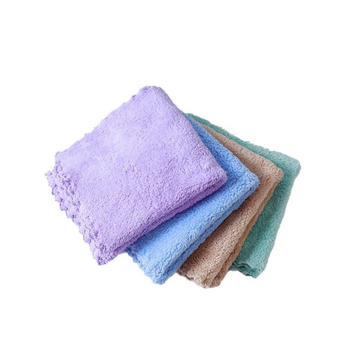 Jingxi self-operated - special brand quick-drying small square towel for pet bathing, quick-drying and absorbent towel, velvet square towel, cat and dog wash and care towel, cleaning coral towel, green coral velvet square towel 30*30cm (5 pieces)