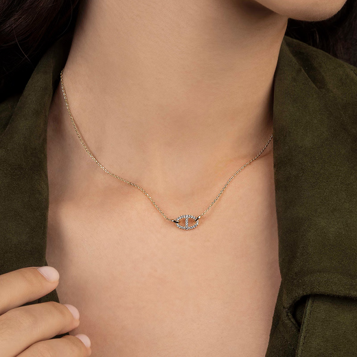 APM Monaco silver white clavicle chain high fashion pig nose necklace design jewelry gift gift sweater chain