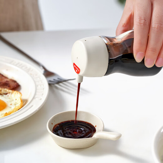 BdoBDO glass soy sauce bottle for home kitchen special light soy vinegar seasoning bottle sesame oil bottle without oil filling small oil pot ivory white single piece 110ml