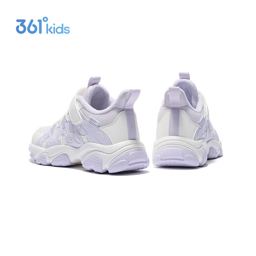 361 Children's Cotton Shoes 2025 Winter Women's Large Leather and Velvet Warm Cushioning and Wear-Resistant Sports Shoes Purple 37