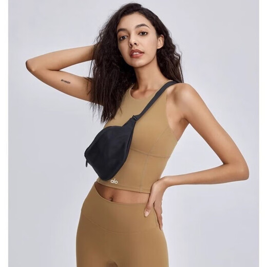 ALO YOGA yoga vest with chest pad, sports beautiful back, comfortable all-in-one quick-drying high-neck running fitness Pilates high-neck black bra L