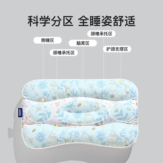COBOBABY children's 1-3 year old baby pillow Class A baby pillow scientifically partitioned neck pillow is comfortable, ventilated and breathable for all seasons