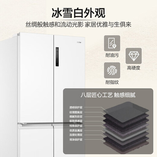 Haier 659-liter cross-door four-door household refrigerator first-class dual-frequency air-cooled frost-free oxygen barrier dry and wet storage EPP ultra-clean system national subsidy 20%