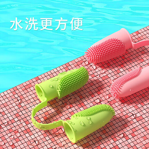 AILUKI Japanese pet toothbrush for cats, special dog artifact finger cover, soft-bristled teeth, small dog brush, tooth cleaning supplies, blue, pink and green three-piece set + dog toothpaste