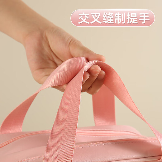 Kitchen Story Travel Toilet Bag Portable Cosmetic Bag Double Layer Wet and Dry Separation Large Capacity Business Travel Makeup Storage Bag Bag for Women and Men Double Layer Medium Pink