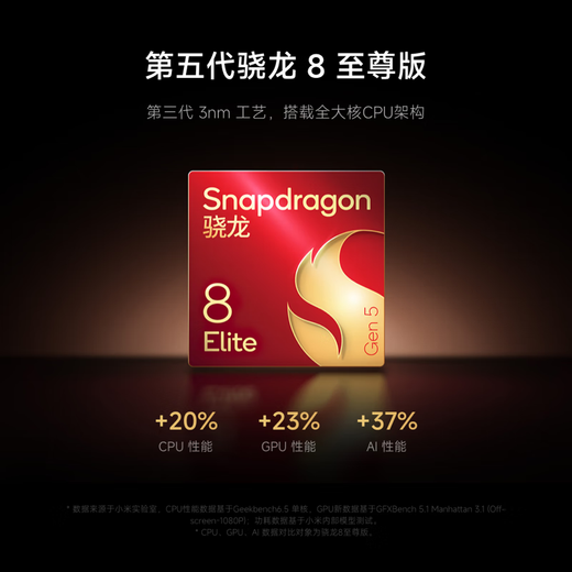 Xiaomi (MI) Mi 17 5th Generation Snapdragon 8 Extreme Edition Light Hunter 950 7000mAh Xiaomi Jinshajiang Battery Black 12GB+512GB Official Standard