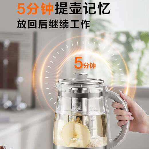 SUPOR Health Kettle Household 2L Large Capacity Health Kettle 316L Stainless Steel Health Kettle Tea Maker Stew Integrated Tea Kettle Kettle 2000W Electric Kettle 360 Surround Heating 18 Preset Menus 2L