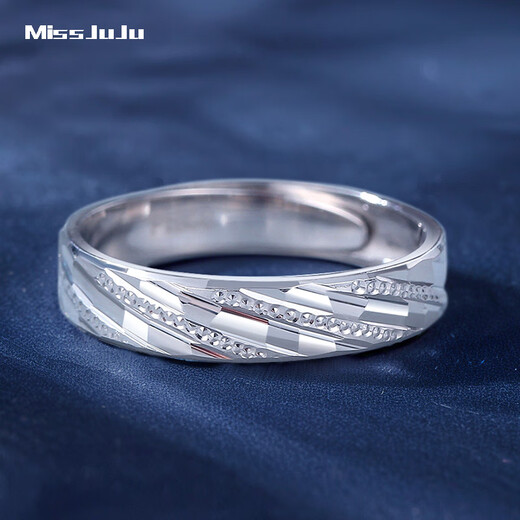 Miss JuJu pt950 platinum ring for men and women, couple ring, platinum morning and evening engagement ring, live ring, 5.9-6.1g (20-22# can be worn)