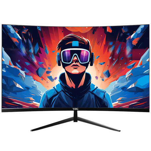 VDG Moniteur d'ordinateur 24 pouces HD LCD 22 jeux de bureau à domicile écran de surveillance e-sports ordinateur de bureau portable externe ps5 protection des yeux brosse haute gamme de couleurs élevée faible lumière bleue tenture murale surface incurvée de 27 pouces 2K180Hz