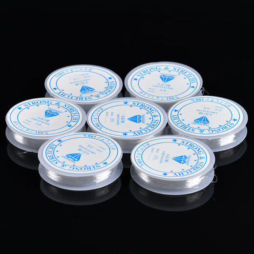 DIY handmade beaded rope elastic thread round transparent crystal thread wear-resistant beaded bracelet rope rubber band cultural toy thread 0.7mm transparent 1 roll 10 meters long