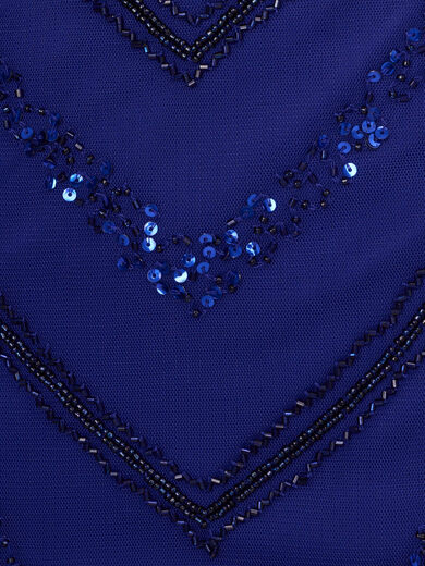 Adrianna Papell Women's Beaded Cocktail Dress Dark Blue Violet 12