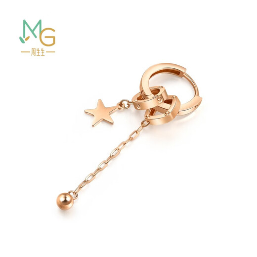 Chow Sang Sang 18K rose gold earrings Yong series ring single stud earrings 92539E pricing