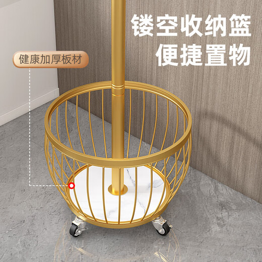 Coat rack floor-standing bedroom clothes rack simple modern vertical bag clothes rack home living room does not take up space round frame clothes hanger - black