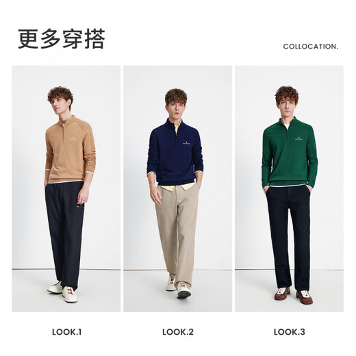 Navigare Italian small sailing pure wool half open collar cardigan 2025 autumn and winter new sweater men's sweater navy blue L