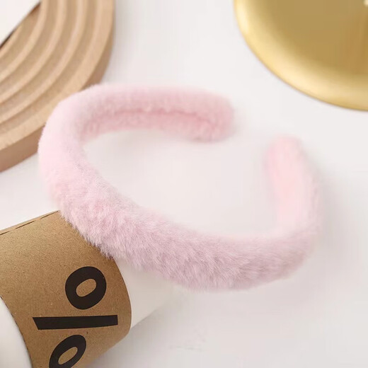 Simple and cute plush headband for women in autumn and winter, face wash and makeup, Internet celebrity hair press headband, high skull hair bundle, hairpin headdress, white 1 piece