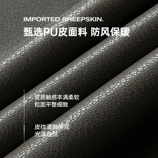 Shanshan Leather Jacket Men's Autumn and Winter New Business Casual Lapel Easy-Care Windproof Commuting Simple Jacket for Young and Middle-aged Men Black M /170