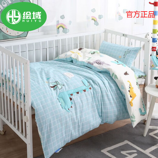 Qiao Bo Lai Children's Kindergarten Entry Cotton Quilt Three-piece Set Baby Nap Pure Cotton Bedding Contains Core Six Sheet Type Silk Cotton Six-piece Set