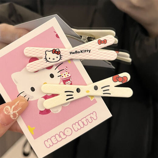 CHANSUNRUN Cute Cross KT Cat Hair Clip Cartoon Student Bangs Clip Ins Style Fresh Side Clip Girls Versatile Hair Clip Cross KT Cat Value Set of 5 Pieces One Each