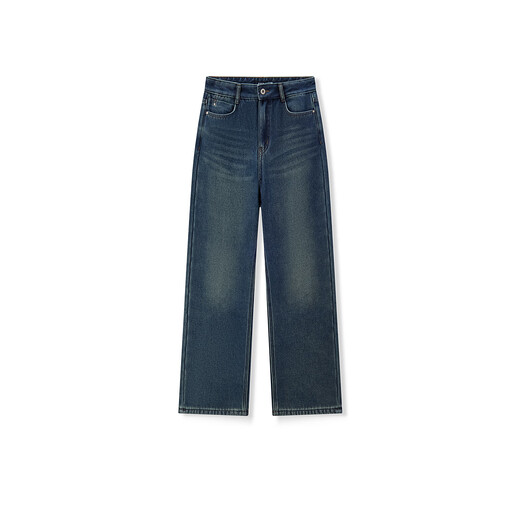 Semir Senrou|Jeans women's winter plus velvet loose trousers simple ins trend versatile wide leg pants 103724124005A