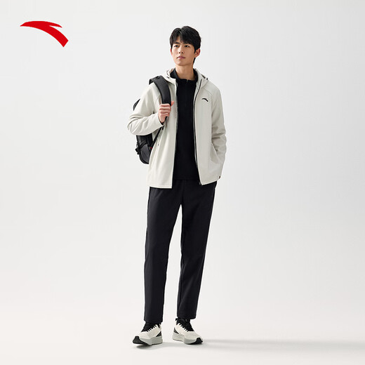 ANTA zero-pressure shell丨water-repellent sports jacket men's new winter velvet warm woven jacket top