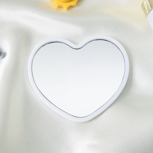 Love Makeup Mirror New Cute Love Simple Mirror ins Portable Love Student Face Value LED Portable Mirror Makeup Mirror White