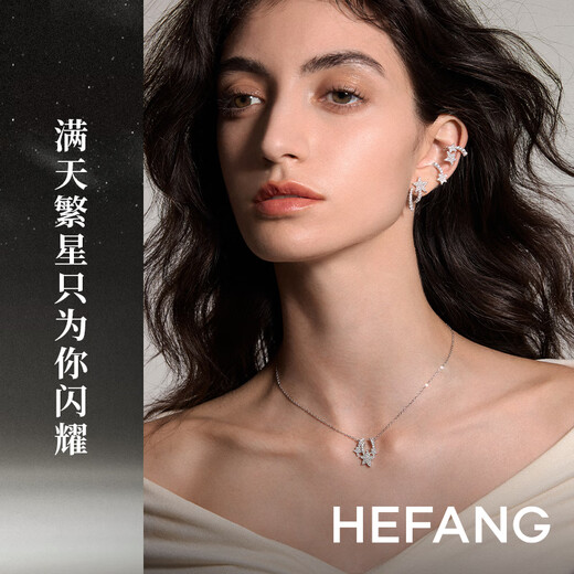 HEFANG He Fang Jewelry Sparkling Meteor Clavicle Chain Necklace Women's Light Luxurious and High-end Birthday Gift for Girlfriend