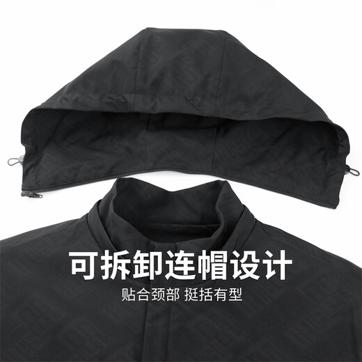 Dances with Wolves Dark Pattern Velvet Detachable Hooded Jacket Men's 2025 Autumn and Winter New Outdoor Warm Youth Jacket 1061 Black 001 L (175)