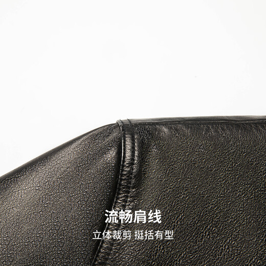 Sundesi cowhide men's fashionable lapel leather jacket 2025 autumn crisp and stylish commuting versatile jacket for men black M 170/88A