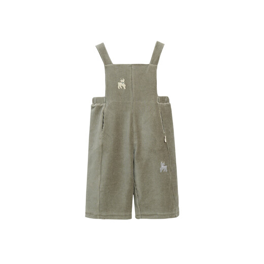 White wheat children's 2025 autumn new pants for boys and girls corduroy trousers baby casual overalls green 90