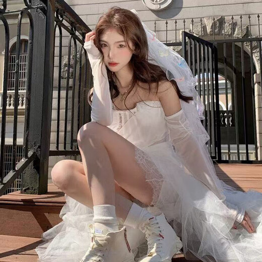 Bo Na Ling Veil Bridal Butterfly Wedding Registration Certificate Veil Simple Travel Photography Photo Proposal Concert Headwear Props Colorful Butterfly Four-layer Beaded Veil About 80cm