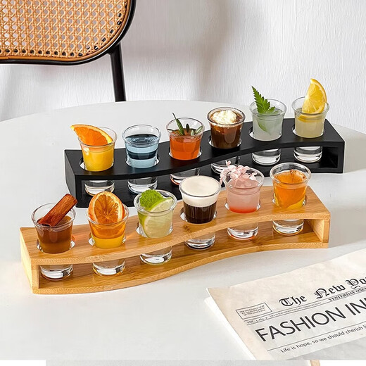 Jie Yi Cocktail Shot Cup Set Bullet Cup Small Wine Cup One-shot Tequila Small Cup 30ml Wine Glass White Wine Glass 6 Pack 30ml Bullet Cup - Base Not Included