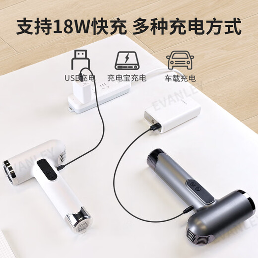 EVANLEY German Wireless Hair Dryer Rechargeable Student Dormitory Unplugged Battery Hair Dryer USB Hair Dryer Adjustable Hot and Cold Low Power Not Harmful to Hair Art Exam Portable 100,000 RPM - High Configuration Can Blow Hot Air Without Plug-In - Deep Space Gray