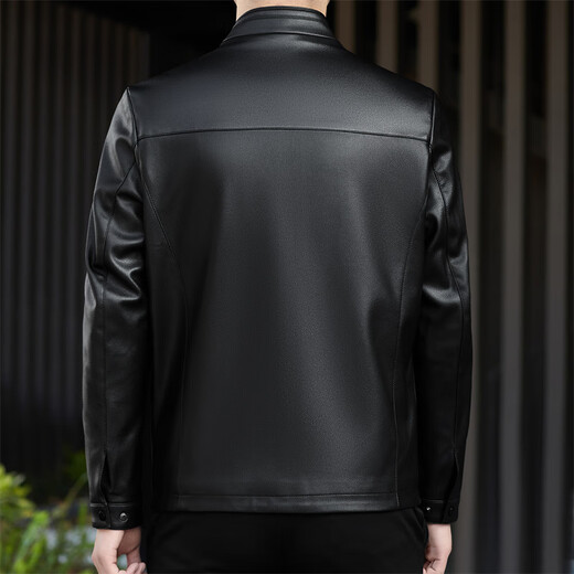 KBXNG Jinba Jacket's main brand leather jacket men's lapel genuine leather sheepskin autumn and winter leather jacket 2025 new style coffee color coffee color L 175