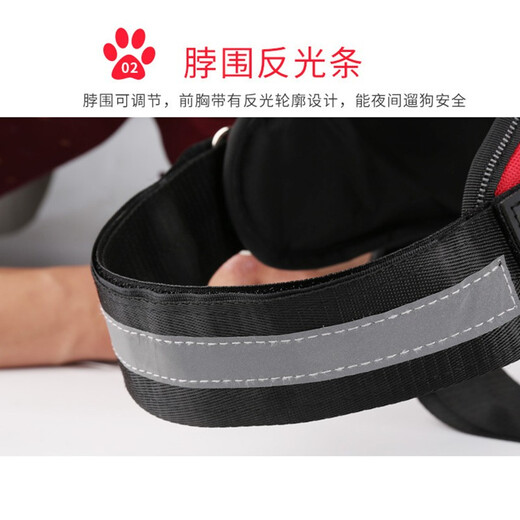 Chongdeduo dog leash, dog leash, dog leash, harness, dog chain, explosion-proof, medium and large dog golden retriever Labrador, black + braided eight-strand rope M (recommended 24-46 Jin Jin is equal to 0.5 kg)