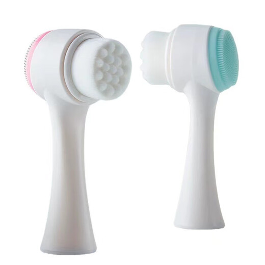 Cepillo de silicona para lavado de cara, cepillo de cerdas suaves, cepillo de limpieza de doble cara, cepillo de limpieza facial, artefacto de poro para eliminación de puntos negros, cepillo de masaje de cerdas suaves, cepillo de lavado de cara (paja de trigo blanco), tamaño grande