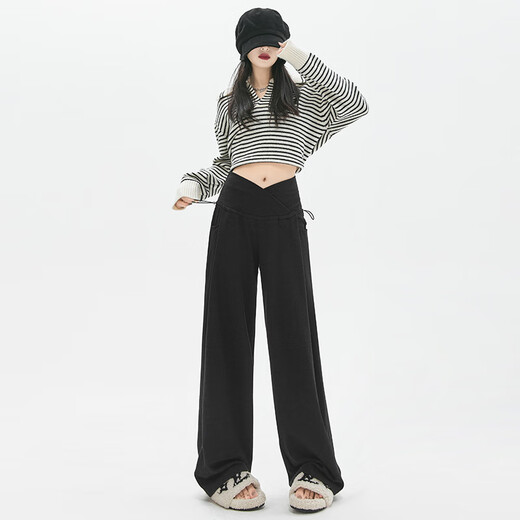 Miduli Maternity Pants Autumn and Winter Outerwear Low-waisted Wide-leg Pants Glutinous Rice Pants Casual Straight Pants Maternity Wear Autumn Oatmeal Color L