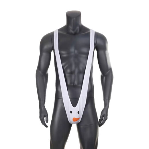 Men's thong cosplay high-cut one-piece thong men's Christmas gay underwear snowman cartoon white one size