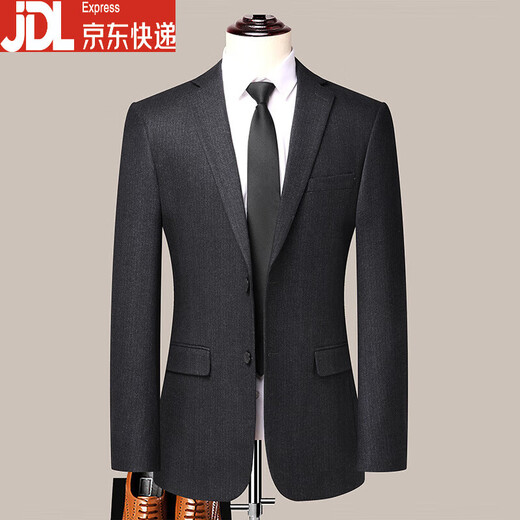 BOSS business casual wool suit jacket men's spring and autumn high-end wedding banquet middle-aged men's suit suit two-piece set L 175 suitable for 120-140 Jin Jin equals 0.5 kg