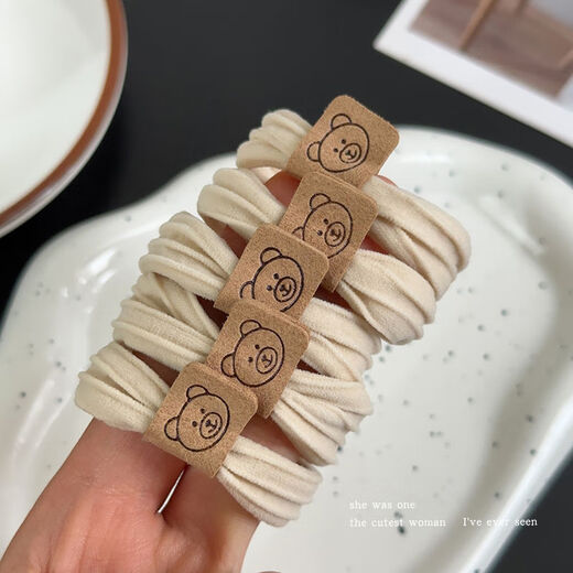 Internet celebrity bear hair tie does not hurt your hair, simple high-elastic rubber band, thickened hair tie, high ponytail headdress, bear hair tie, 5 mixed colors