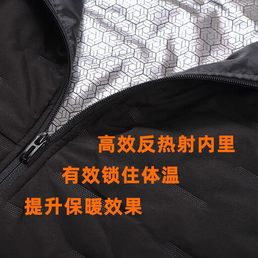 Wind Hunter Graphene Electric Heating Vest Winter Outdoor Cycling Fishing Cold Warmth Intelligent Temperature Control Heating Vest Black Round Neck Requires Own Power Bank 2XL (XL-2XL)