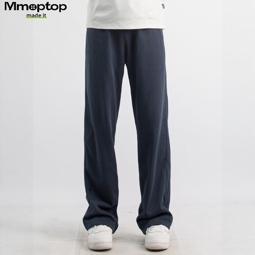 MMOPTOP Japanese Slim Straight Guard Pants Autumn Men's Drapey Loose Sports Casual Pants MXXK61 Sapphire Blue L