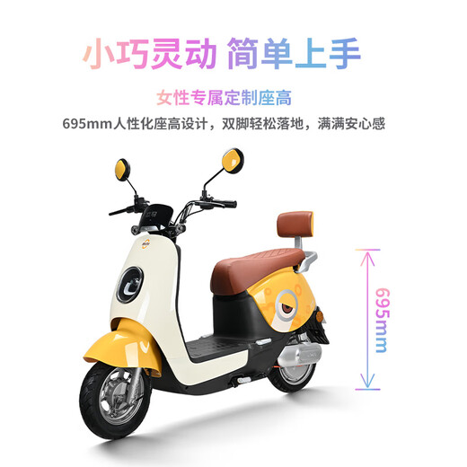 LIMA Electric Motorcycle MINI Speed 50km/h - Range 60KM CHILWEE Battery 60V Long Range Commuting Electric Vehicle Lemon Yellow