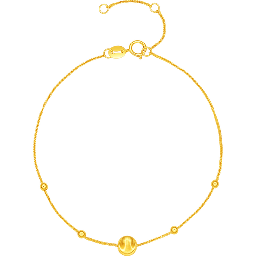 Saturday blessing 18K gold bracelet cat's eye gold beads color gold bracelet birthday gift for women C0713864 16+3cm