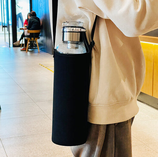 Outdoor travel camping large-capacity water cup portable tea separation glass with cup sleeve car cup tea separation cup 850ml + cup sleeve