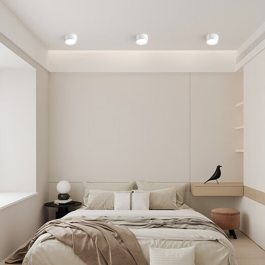 NVC surface-mounted downlight LED downlight round downlight anti-glare anti-fog corridor ceiling spotlight surface-mounted Lingmeng downlight-white-15W pure white