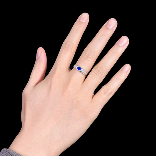HEEKAIYI Sapphire Ring for Men Royal Blue 18K Gold Diamond Ring Chinese Valentine's Day Birthday Gift for Husband and Boyfriend Selected Sapphire Ring for Men 0.53 carat 18K Gold Inlaid