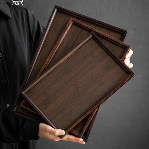 High-end Chinese-style tray bamboo rectangular Chinese-style coffee cup and tray hotel storage plate household tea cup and tray high quality-tea tray 50*38cm*2.5