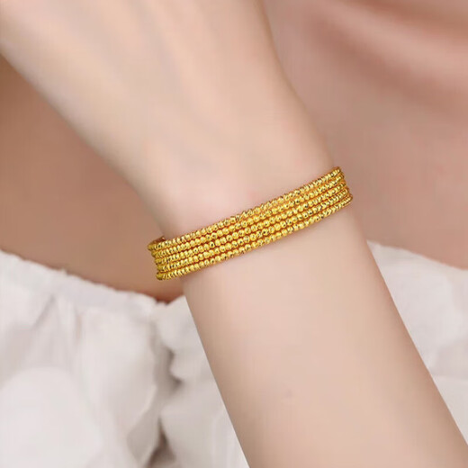 Jinxu multi-layered hoop sand gold bracelet for women, non-fading, winding bracelet, versatile, stylish, light and luxurious, single hoop